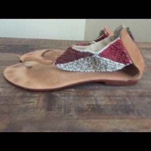 Cocobelle beaded braided thong sandals size 8